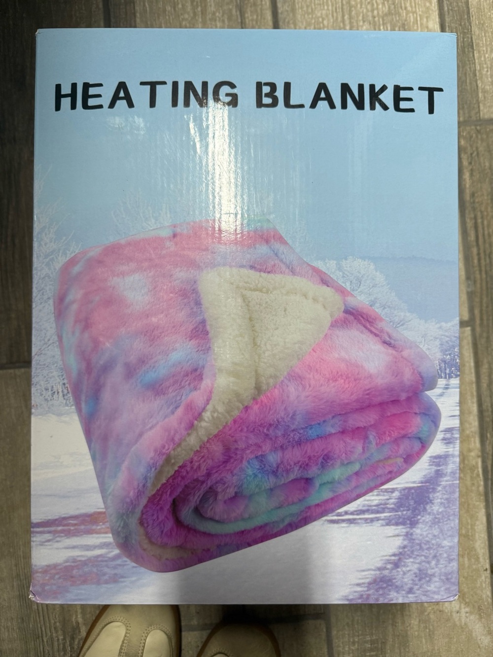 Plush Tie-Dye Pink Sherpa Heating Blanket